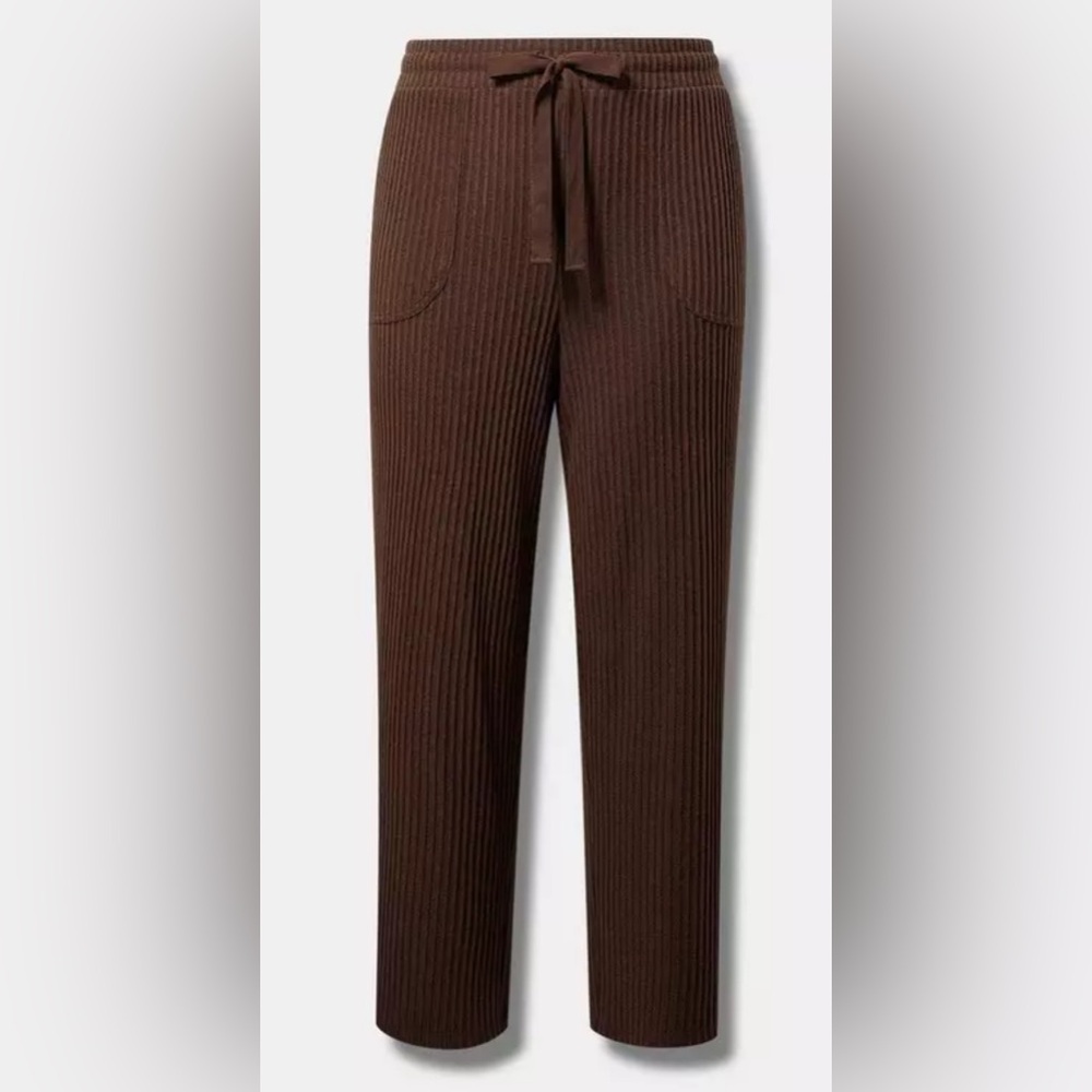 Torrid Brown Super Soft Plush Ribbed Lounge Pant